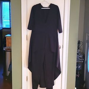 Item#004 Women's plus size tuxedo stay straight leg jumpsuit